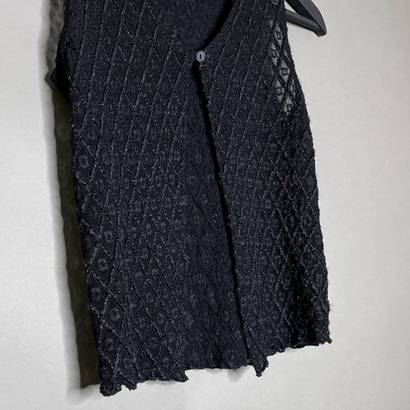 Younique Black Sheer Top With One Button Closure Size Small Made In USA - Picture 4 of 10